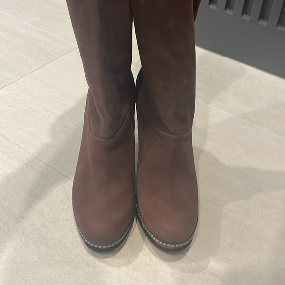 Chocolate Suede Cole Haan Heeled Boots - Picture 2 of 6